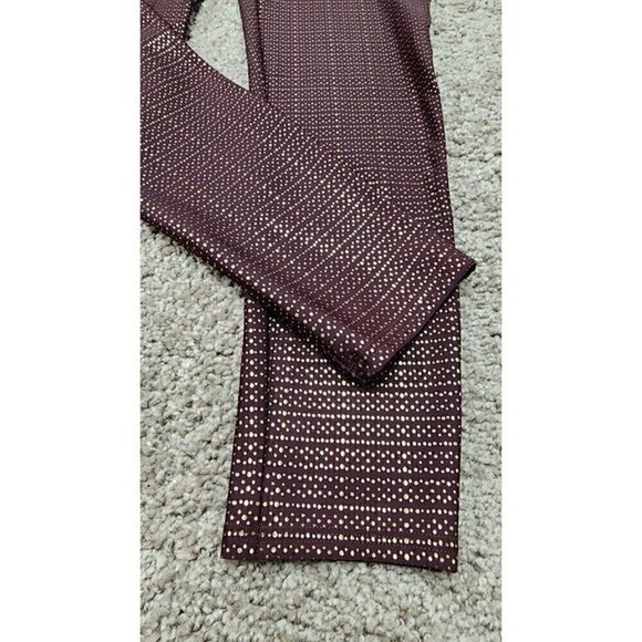 SPANX Metallic Dot Print Active 7/8 Leggings in Wine/Rose Gold Large - Picture 5 of 7